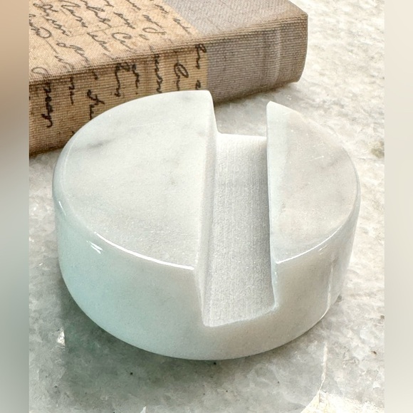 Unbranded Other - New Natural White Marble Stone Cell Phone Heavy Freestanding Holder Stand